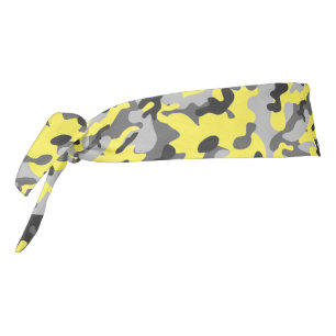 Impresión de camo negro, gris y amarillo a la moda