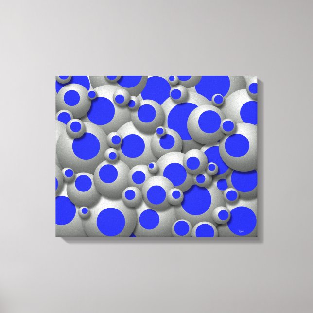 Impresión de canvas azules de burbujas (Anverso)