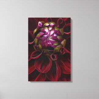 Impresión de canvas de Dahlia rojo
