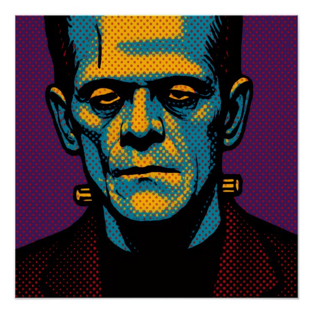Impresión de canvas de Pop Art Frankenstein (Anverso)