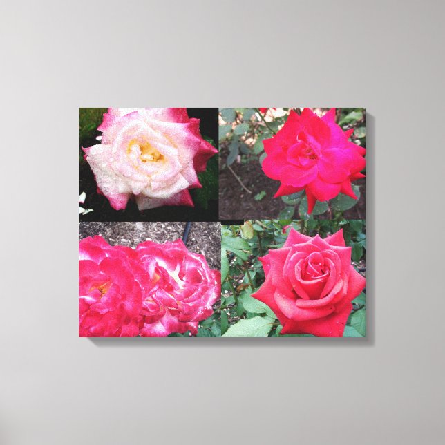IMPRESIÓN DE CANVAS DE ROSA ELEGANTE EN ROJO (Anverso)