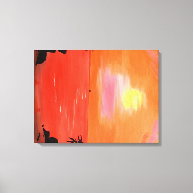 Impresión de canvas en velero y cielo con puesta d (Anverso)