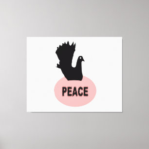 Impresión de canvas para palas de paz en negro y r