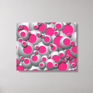 Impresión de canvas rosadas calientes con burbujas