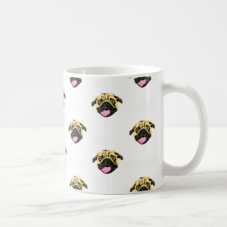 Impresión de cara de pug blanco 325 ml taza clásic