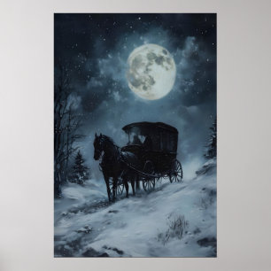 Impresión de Carruaje de Caballos de Invierno Góti