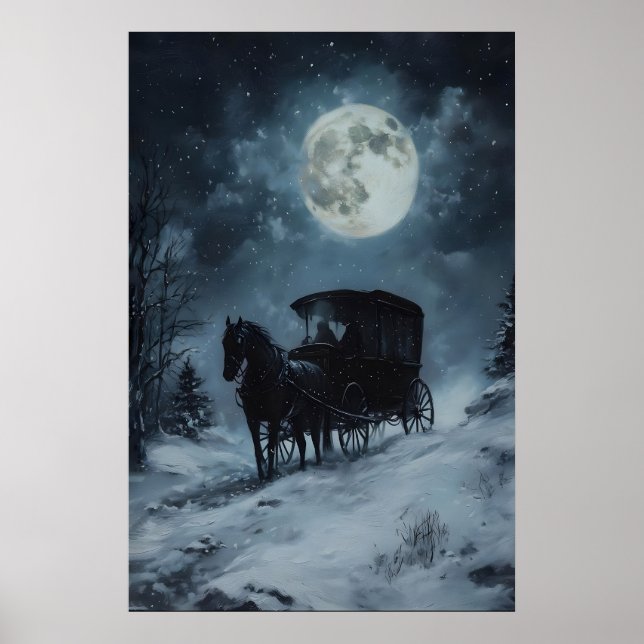 Impresión de Carruaje de Caballos de Invierno Góti (Frente)