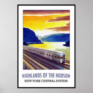 Impresión de cartel antiguo del tren Hudson de Nue
