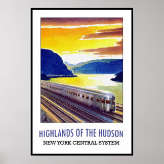 Impresión de cartel antiguo del tren Hudson de Nue