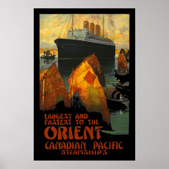 Impresión de cartel antiguo Orient SteamShip (Frente)