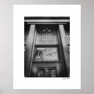 Impresión de cartel de apartamentos B&W Cadillac