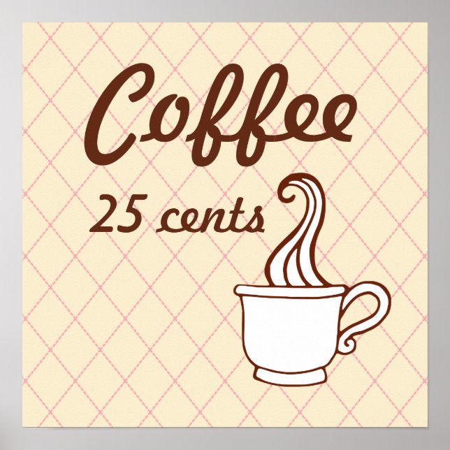 Impresión de cartel de arte de café retro (Frente)
