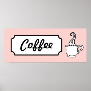 Impresión de cartel de arte de café retro