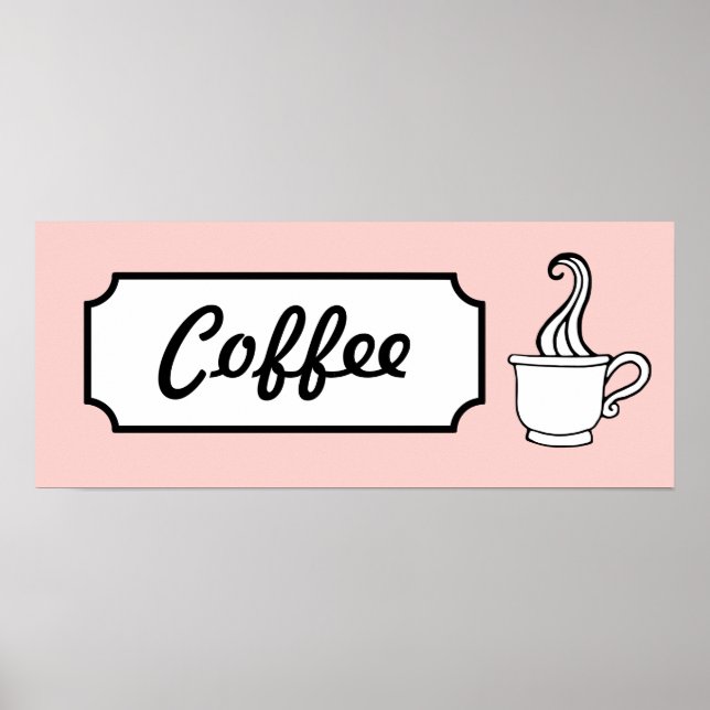Impresión de cartel de arte de café retro (Frente)