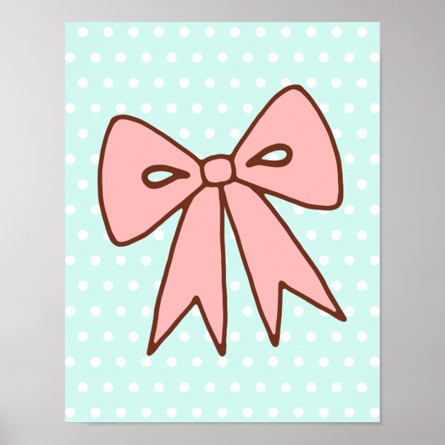 Impresión de cartel de arte de pared de lazo rosa  (Frente)