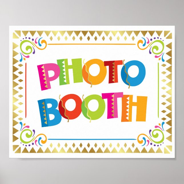 Impresión de cartel de cabina de fotos Fiesta (Frente)