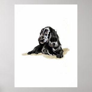 Impresión de cartel de Cocker Spaniel Arte de perr