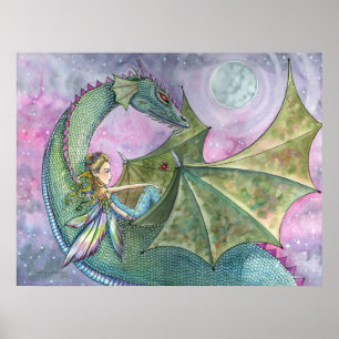 Impresión de cartel de dragón de hadas por Molly H