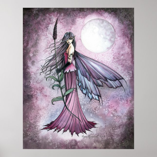 Impresión de cartel de hada de la luna de lavanda (Frente)