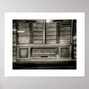 Impresión de cartel de jukebox sepia