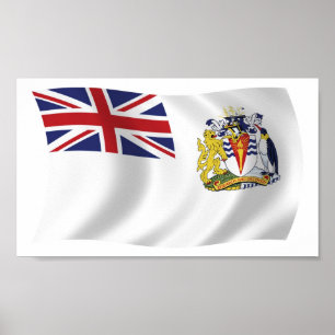 Impresión de cartel de la bandera británica antárt