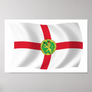 Impresión de cartel de la bandera de Alderney