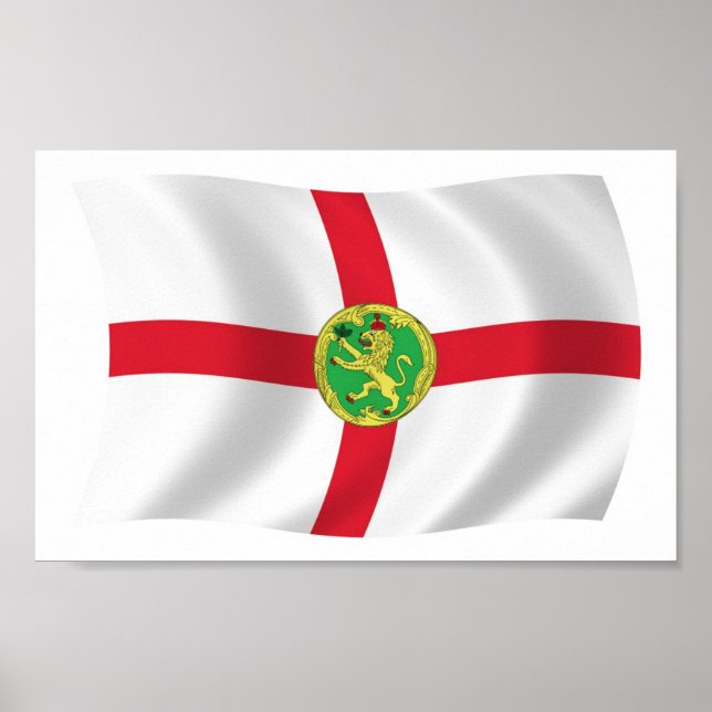 Impresión de cartel de la bandera de Alderney (Frente)