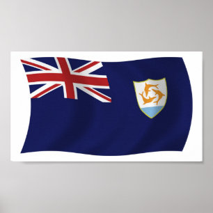 Impresión de cartel de la bandera de Anguila