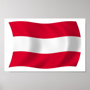 Impresión de cartel de la bandera de Austria
