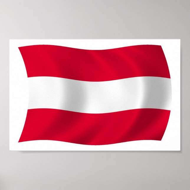 Impresión de cartel de la bandera de Austria (Frente)