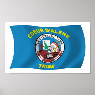 Impresión de cartel de la bandera de Coeur d'Alene