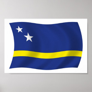 Impresión de cartel de la bandera de Curazao