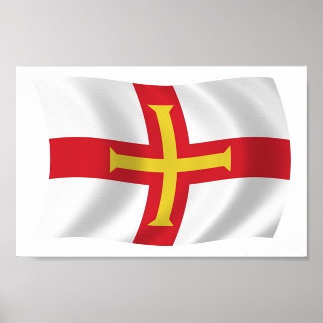 Impresión de cartel de la bandera de Guernsey (Frente)