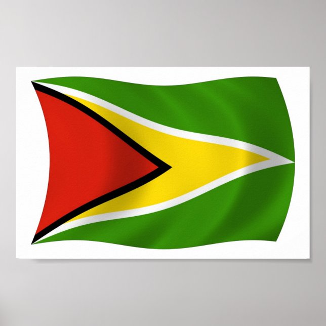 Impresión de cartel de la bandera de Guyana (Frente)