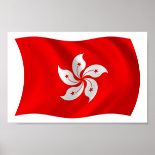 Impresión de cartel de la bandera de Hong Kong