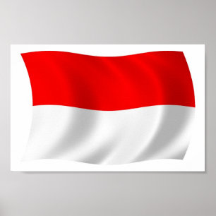 Impresión de cartel de la bandera de Indonesia