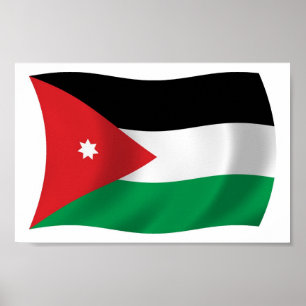 Impresión de cartel de la bandera de Jordania