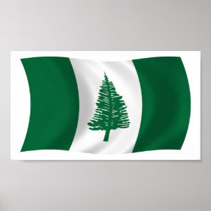 Impresión de cartel de la bandera de la isla Norfo
