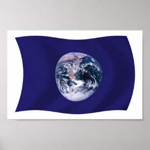 Impresión de cartel de la bandera de la Tierra