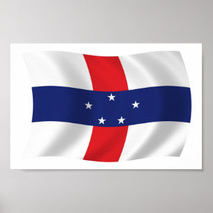 Impresión de cartel de la bandera de las Antillas