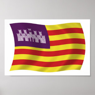 Impresión de cartel de la bandera de las Islas Bal