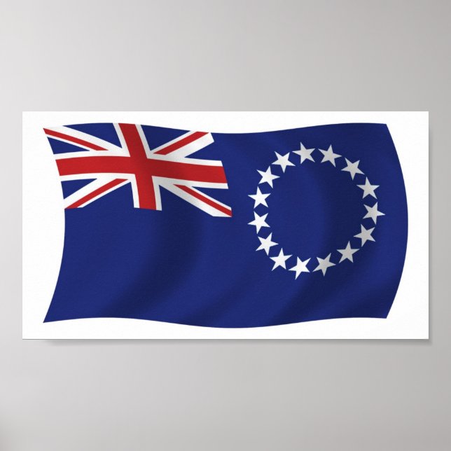 Impresión de cartel de la bandera de las Islas Coo (Frente)