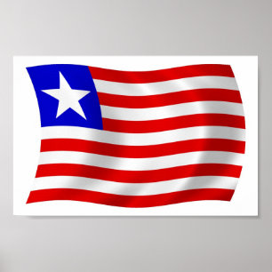 Impresión de cartel de la bandera de Liberia