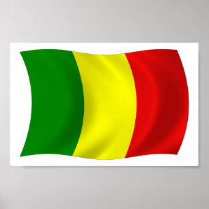 Impresión de cartel de la bandera de Malí