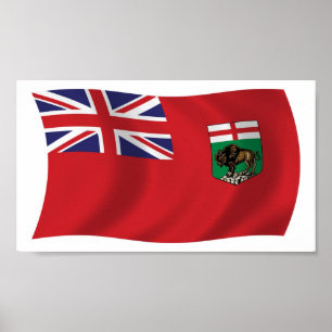 Impresión de cartel de la bandera de Manitoba