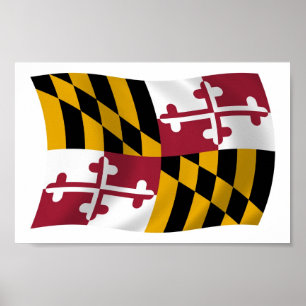Impresión de cartel de la bandera de Maryland
