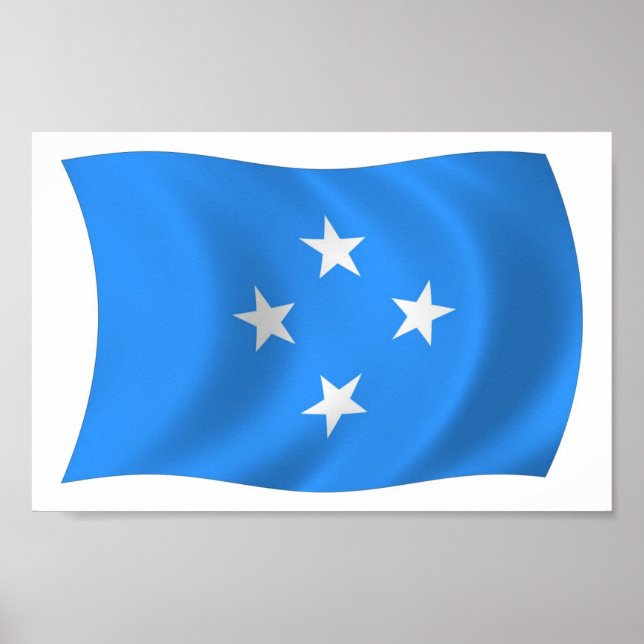 Impresión de cartel de la bandera de Micronesia (Frente)