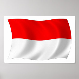 Impresión de cartel de la bandera de Mónaco