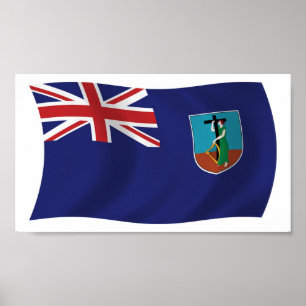 Impresión de cartel de la bandera de Montserrat