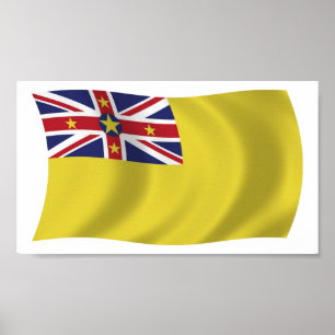 Impresión de cartel de la bandera de Niue